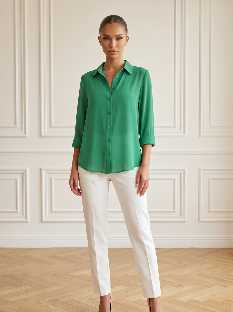 Agnese | Elegant V-Neck Blouse