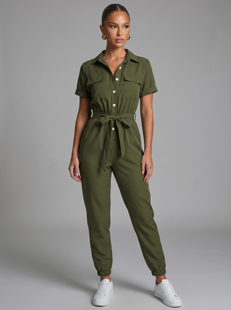 Albane | Floral Belted Jumpsuit