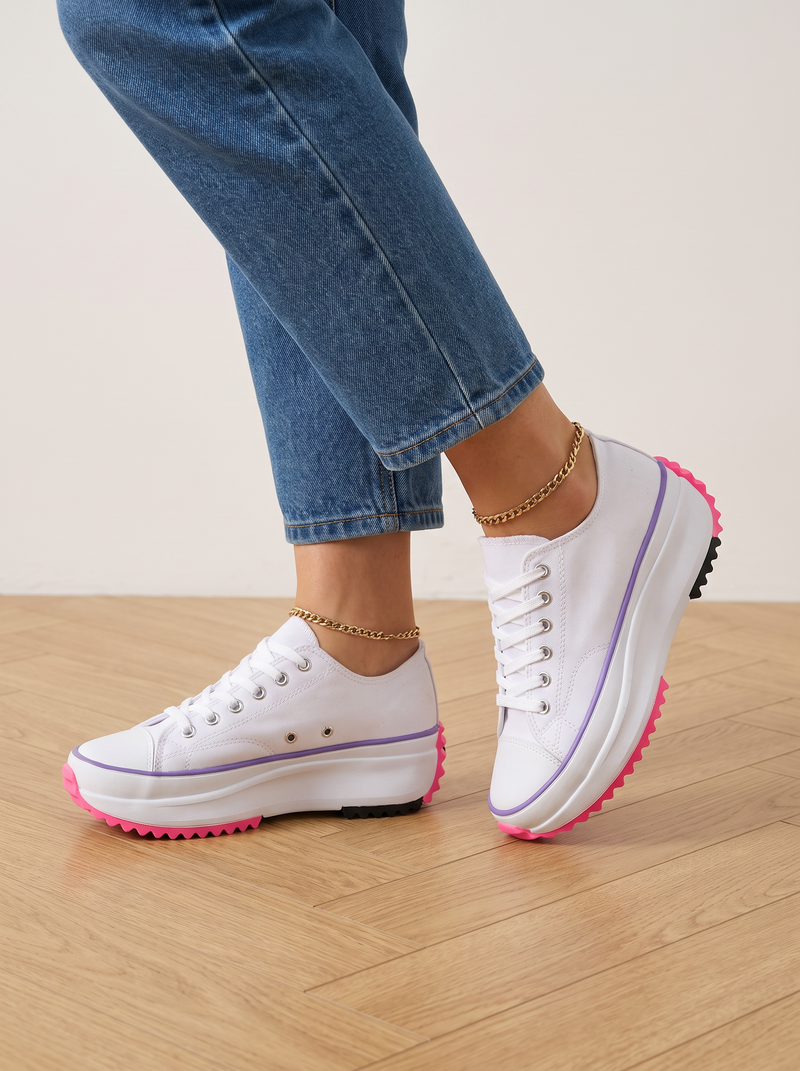 Leonora | Chic Canvas High-Top Sneakers