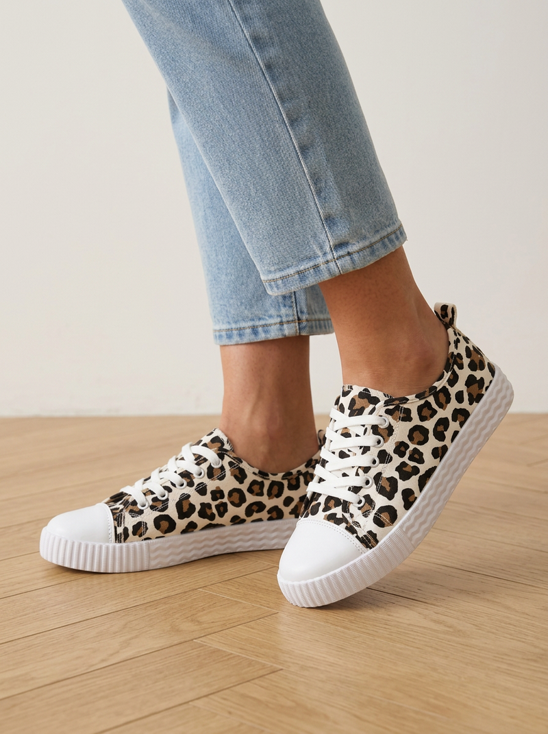 Joraylee | Leopard Canvas Sneakers