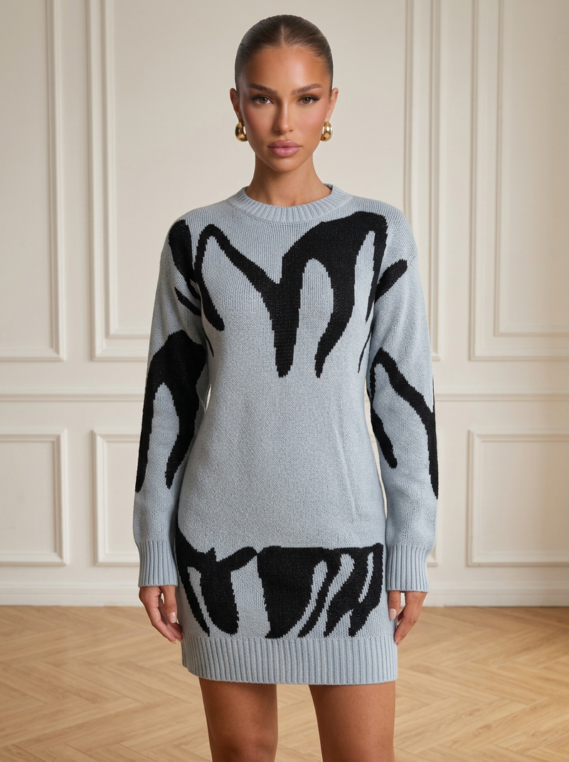 Monica | Geometric Knit Dress
