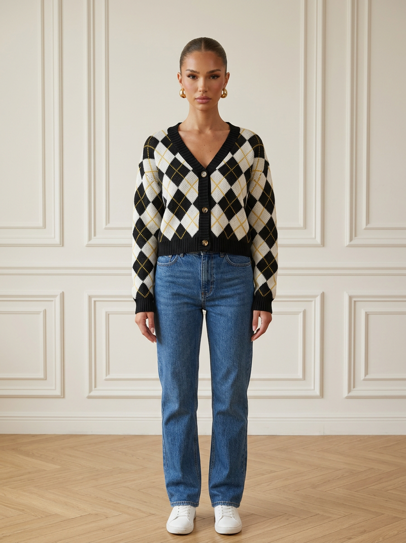 Galavel | Patterned Knit Cardigan