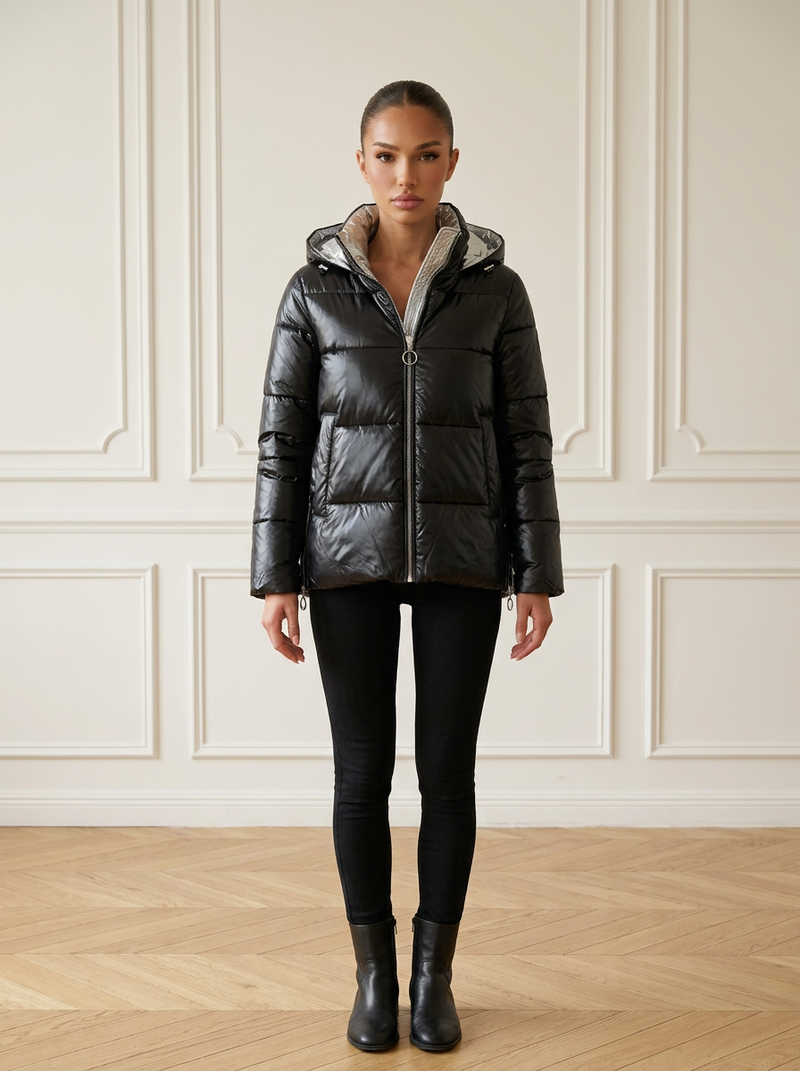 Violondra | Glossy Puffer Jacket