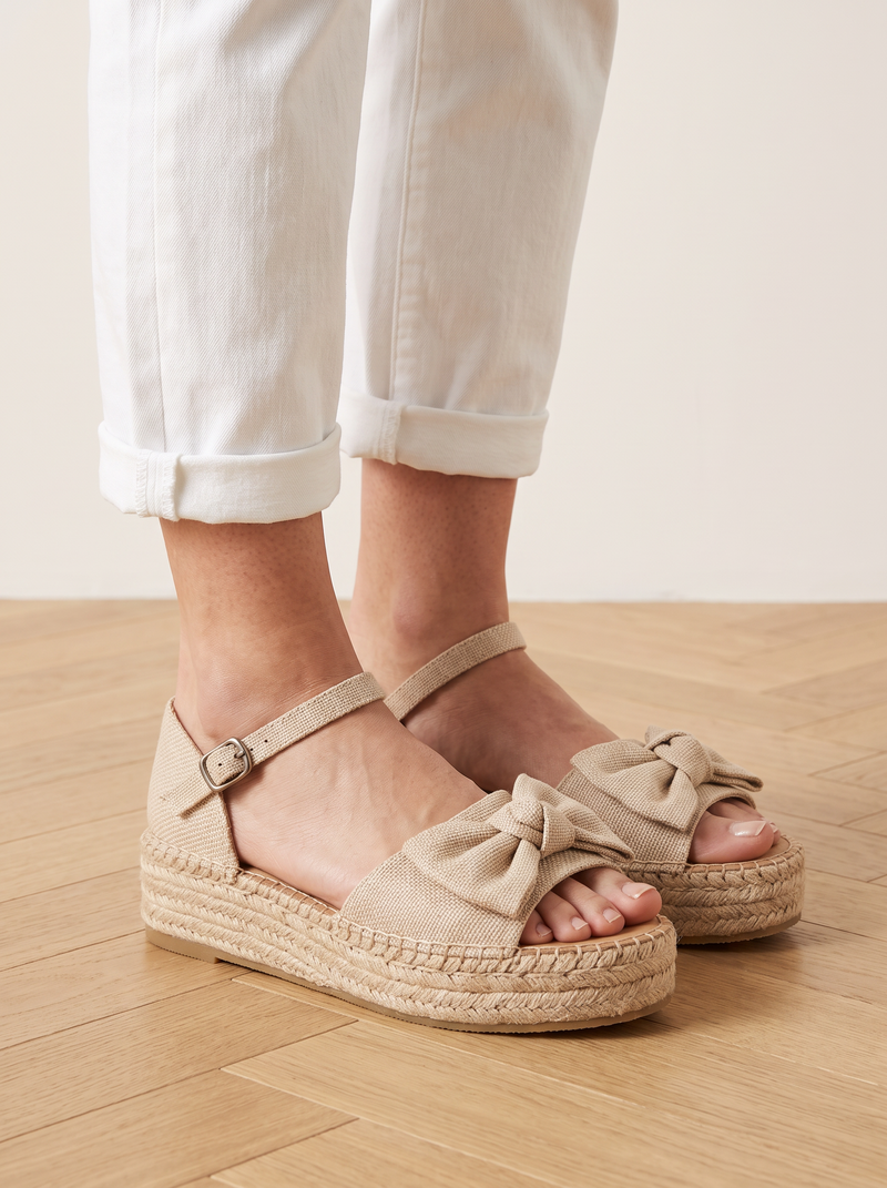 Faustine | Woven Bow Sandals
