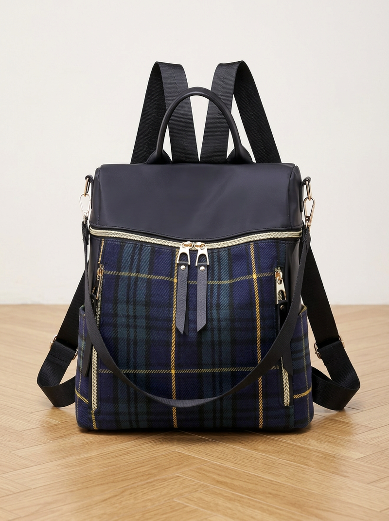 Perrine | Waterproof Plaid Backpack