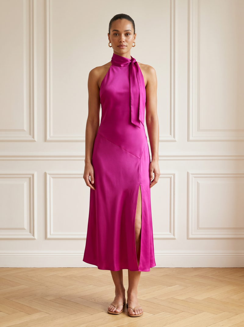 Cosette | Silken Slit Dress