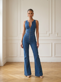 Eliana | Backless Denim Jumpsuit