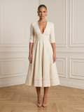 Paloma | Deep V-Neck Midi Dress