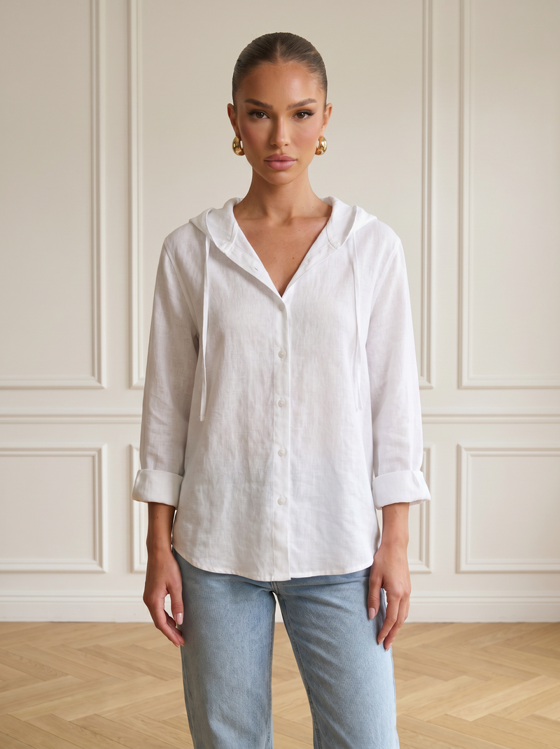 Guendalina | Linen Hooded Blouse