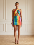 Jacqueline | Vibrant Halter Mini Dress