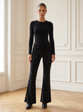 Ulioria | Embossed Suede Wide-Leg Pants