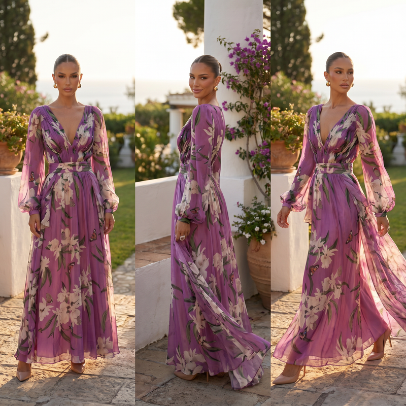 Calista | Elegant Flounce Maxi Dress