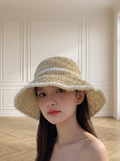 Doriane | Braided Pearl Sun Hat