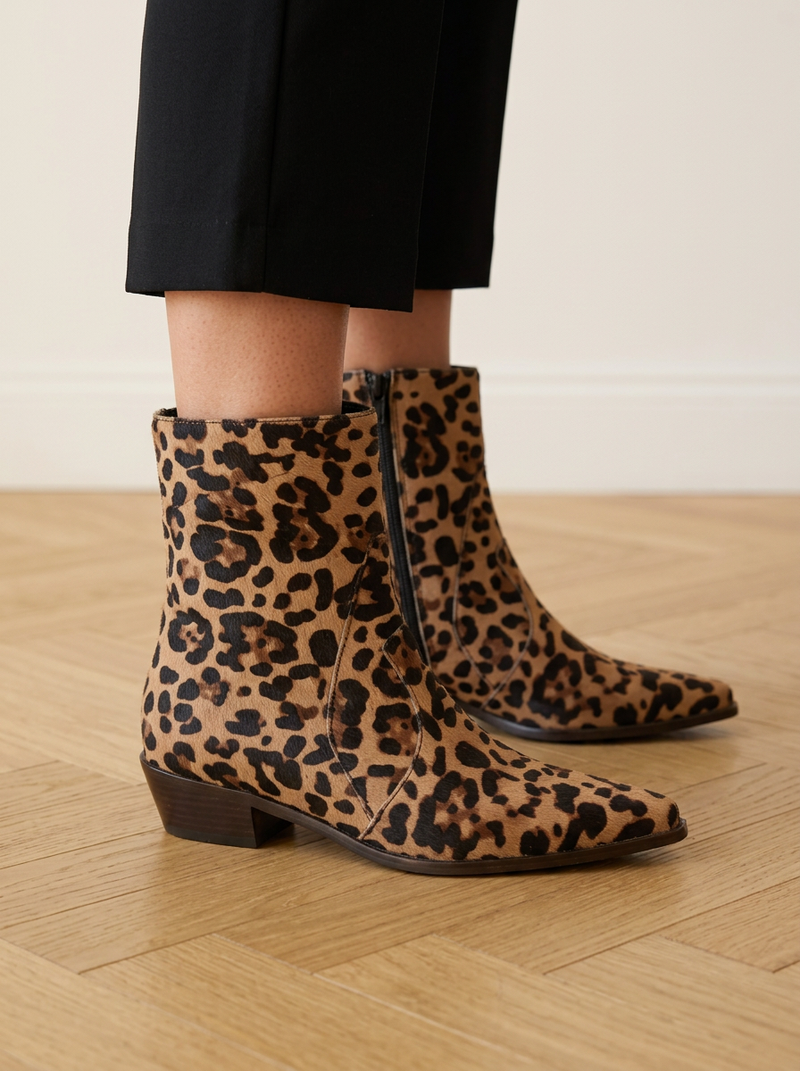 Vorastia | Leopard Print Ankle Boots