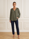 Virynn | Pleated Chiffon Blouse