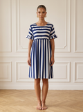 Amore | Striped Ruffle Dress
