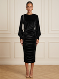 Jessica | Lantern Sleeve Midi Dress