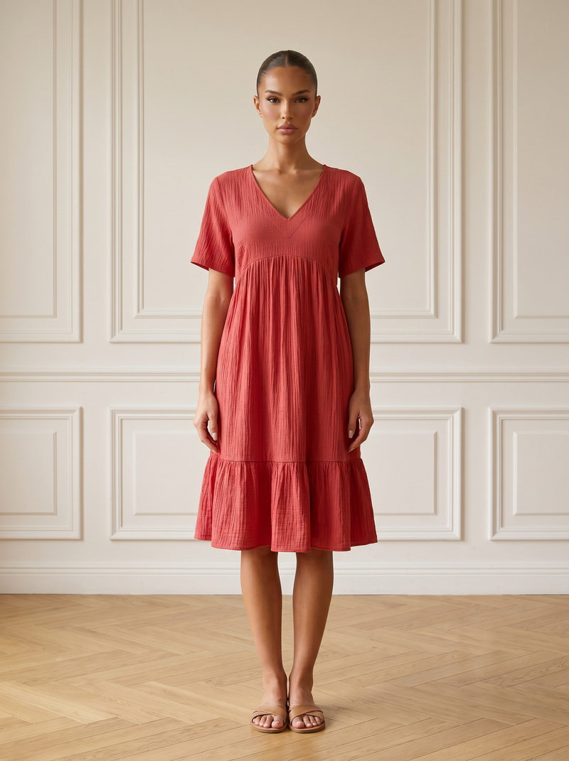 Sophie | Elegant V-Neck Midi Dress