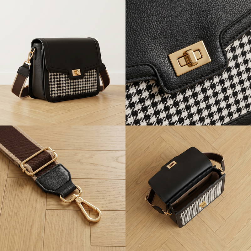 Black houndstooth
