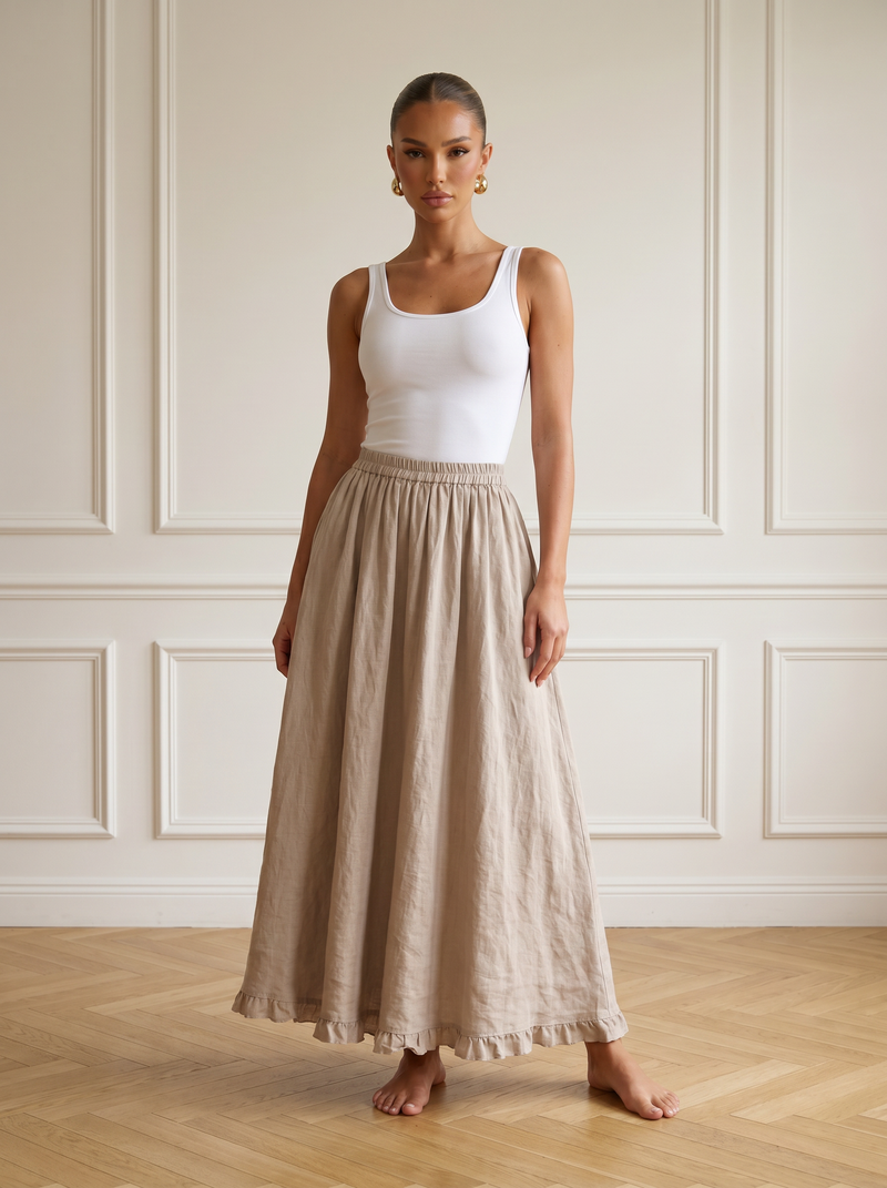 Pauline | Flowing Linen Maxi Skirt