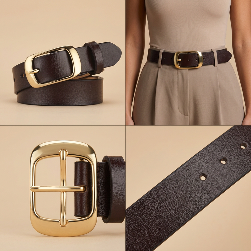 Gold Buckle-Coffee