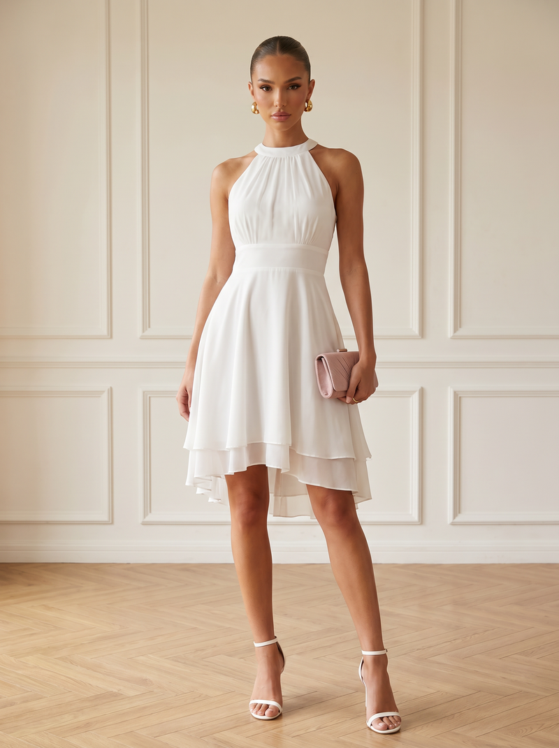 Alessia | Flowing Halter Midi Dress