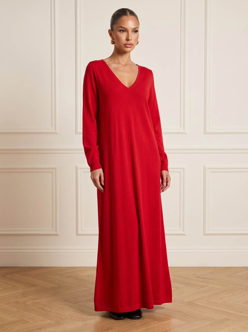 Diletta | Elegant V-Neck Maxi Dress