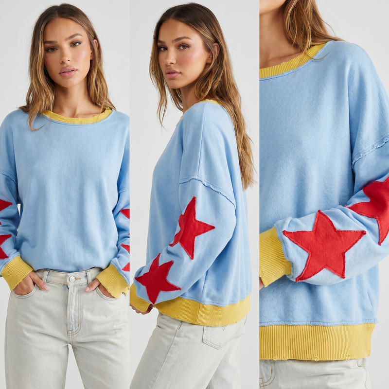 Light Blue Red Star
