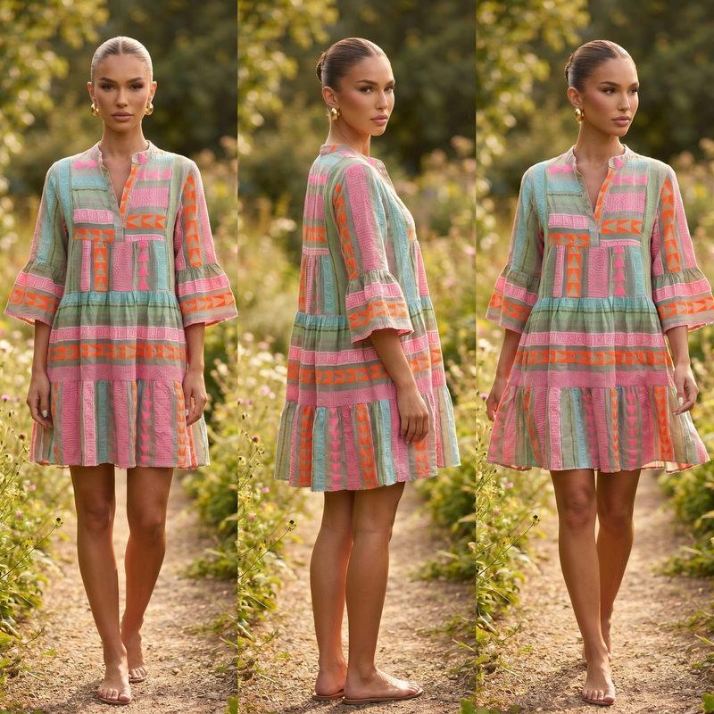 Marine | Printed V-Neck Dress