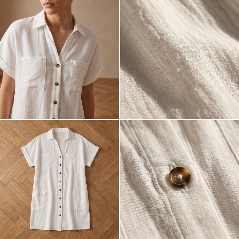 Justine | Effortless Linen V-Neck Dress