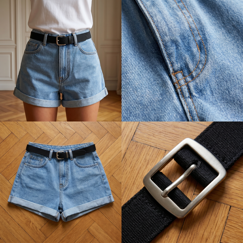 Clemence | High-Rise Denim Shorts