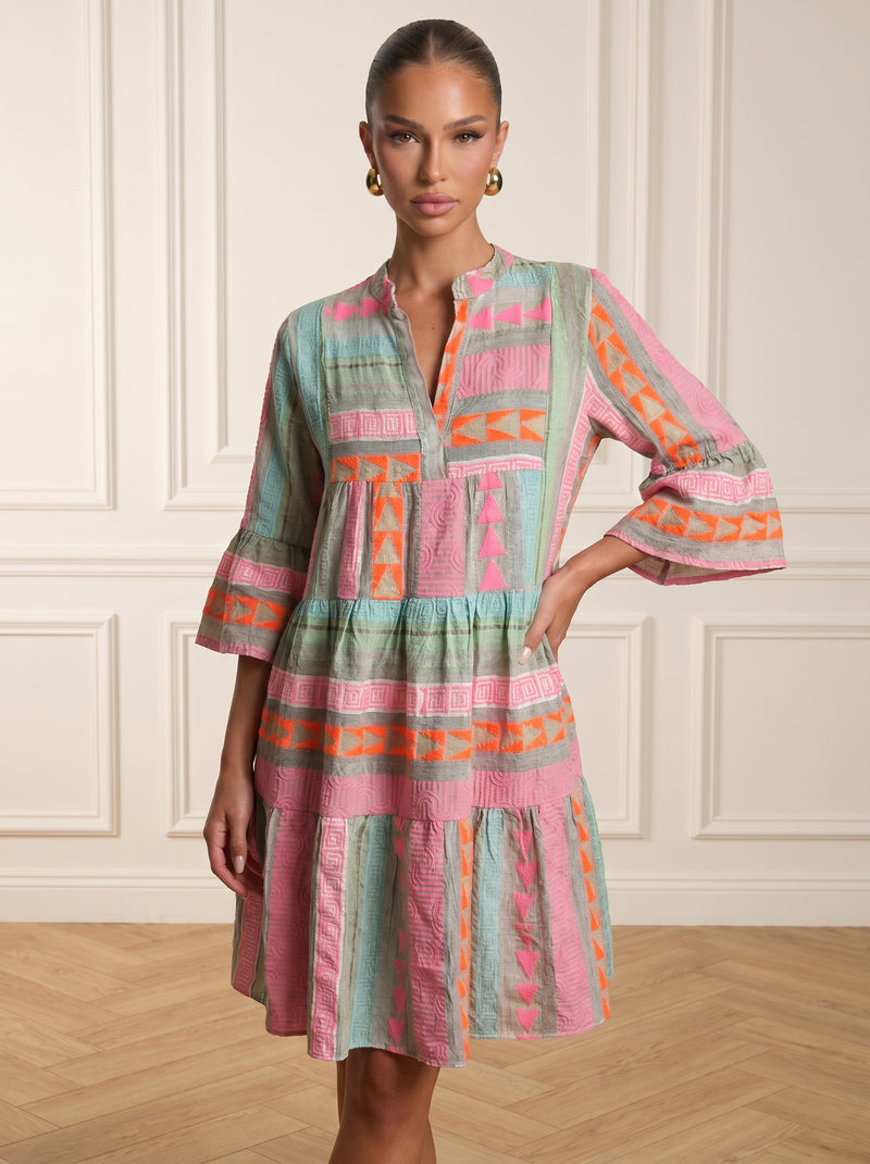 Marine | Printed V-Neck Dress