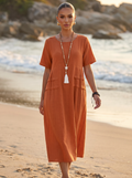 Mirella | Linen Blend Midi Dress