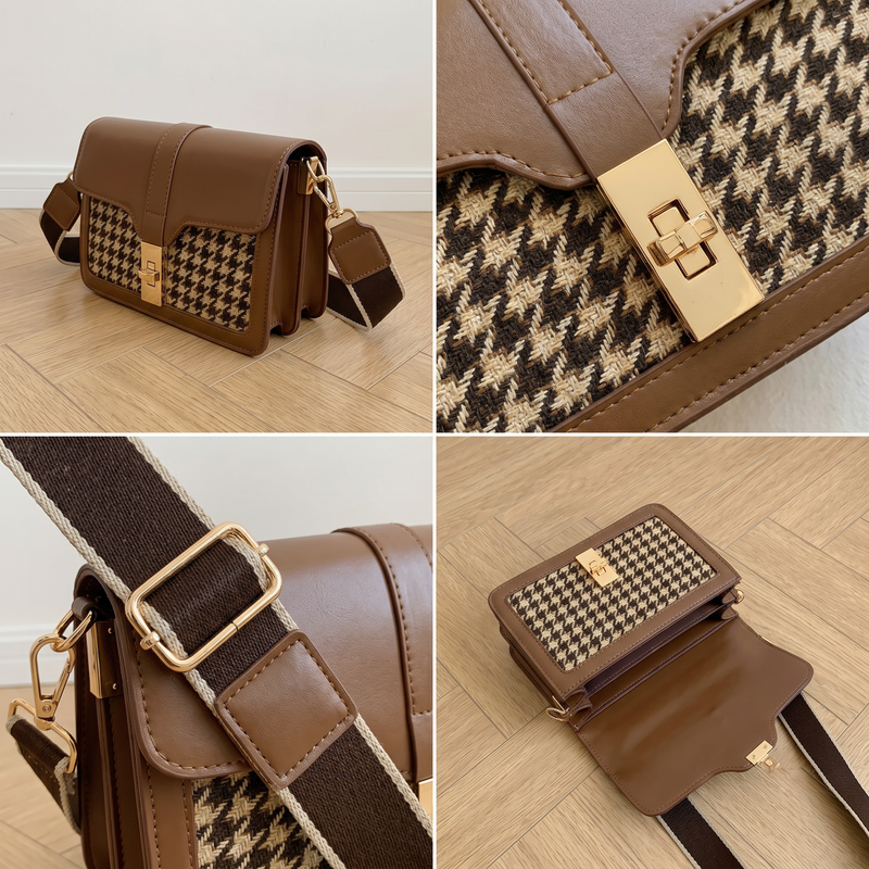 Brown houndstooth