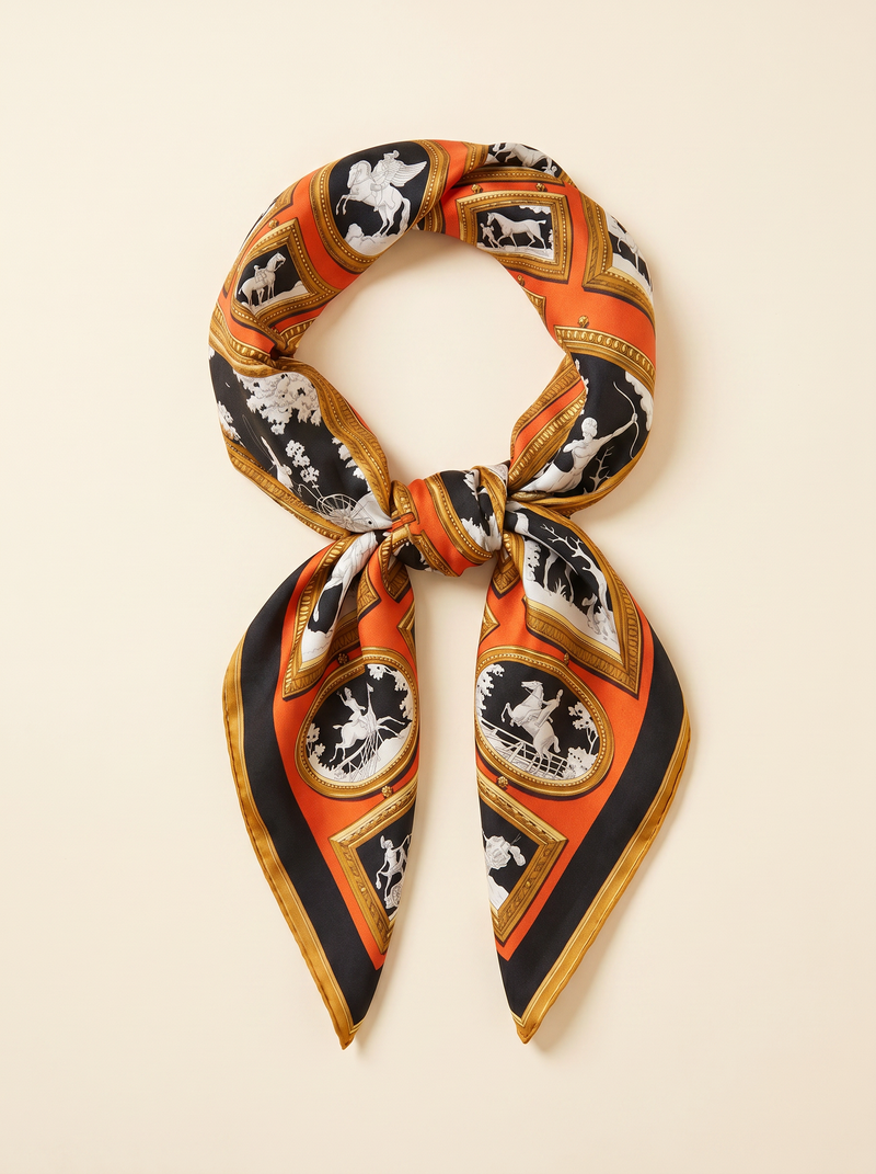 70 Small Square Towel-Frame Carriage Orange